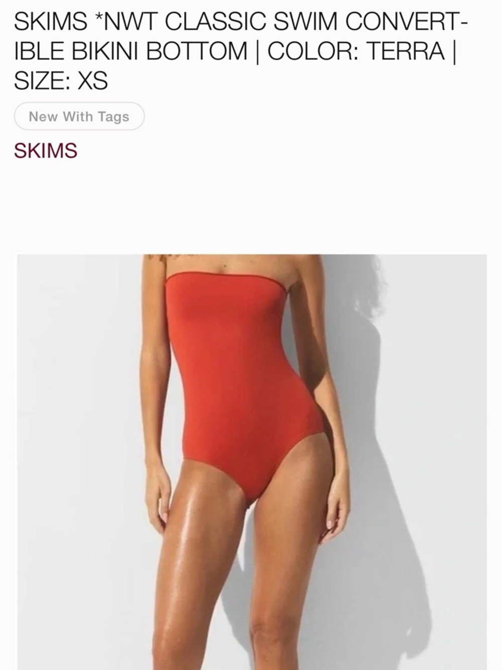 SKIMS Terra Convertible Strapless One-Piece Swimsuit - Terra Red
